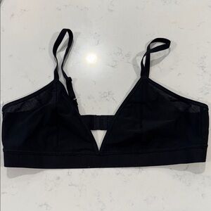Old Navy Black Triangle Bralette with Mesh Panels